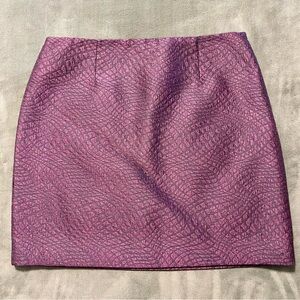 Tahari Textured Metallic Purple Mini Skirt - Size 8